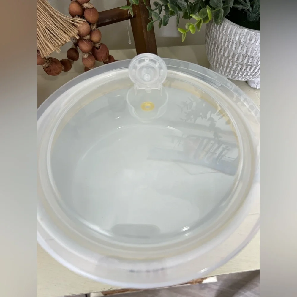ZRIKE -32 Oz Round Plastic Microwave Bowl w/Vent Lid (Rudolph Christmas)